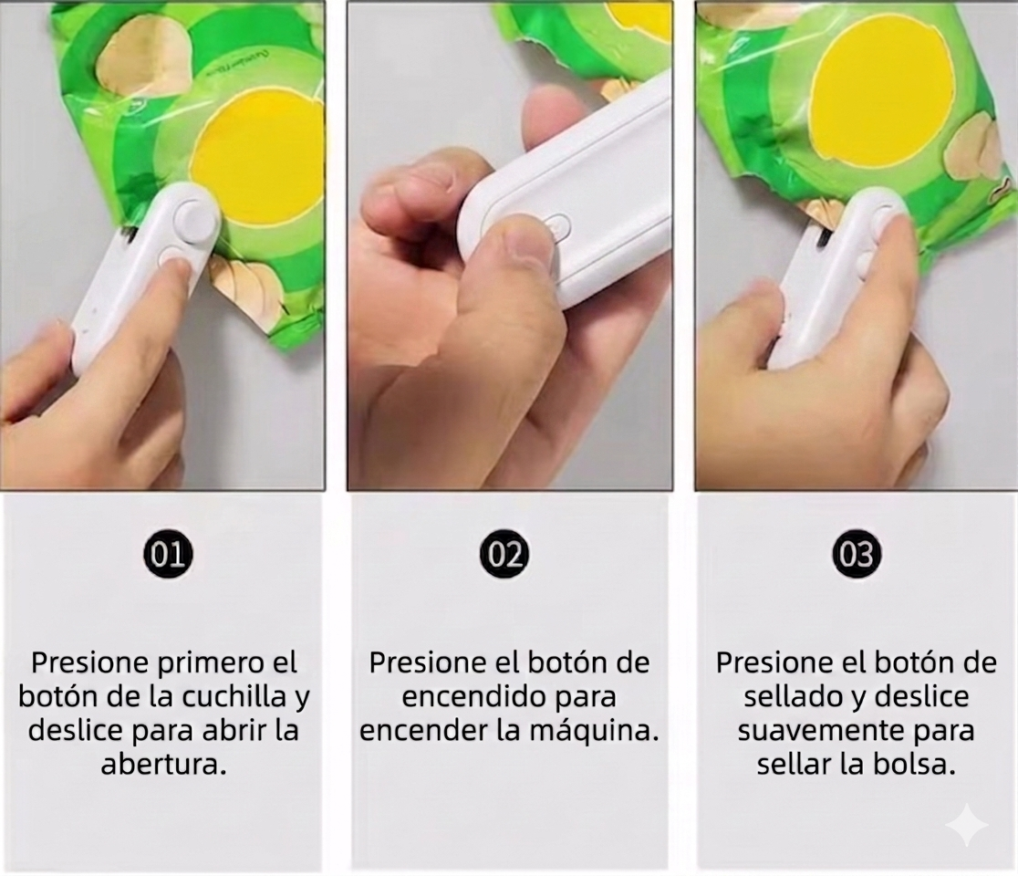 Sellador de Bolsas Portátil 2 en 1 GanGrab™