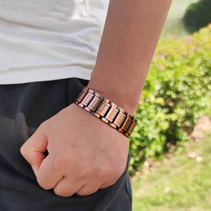 Pulsera magnética de cobre para hombre MEJORADA con 3 imanes por eslabón.